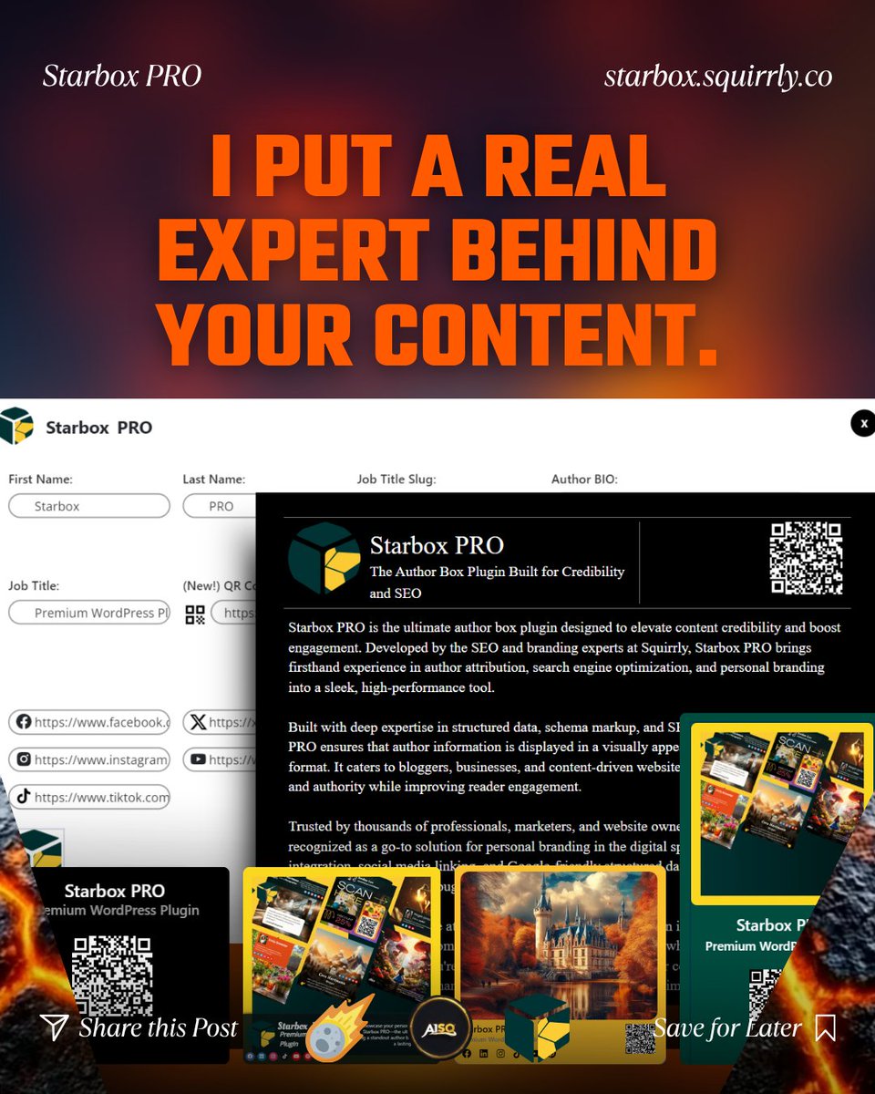 StarboxPlugin's tweet photo. Most author bios are wasted space 

Most websites treat the author bio like an afterthought.

A tiny box at the bottom of the page nobody notices.

 #WordPress #ContentMarketing #PersonalBranding #BloggingTips #DigitalMarketing https://t.co/E0874NPBAq