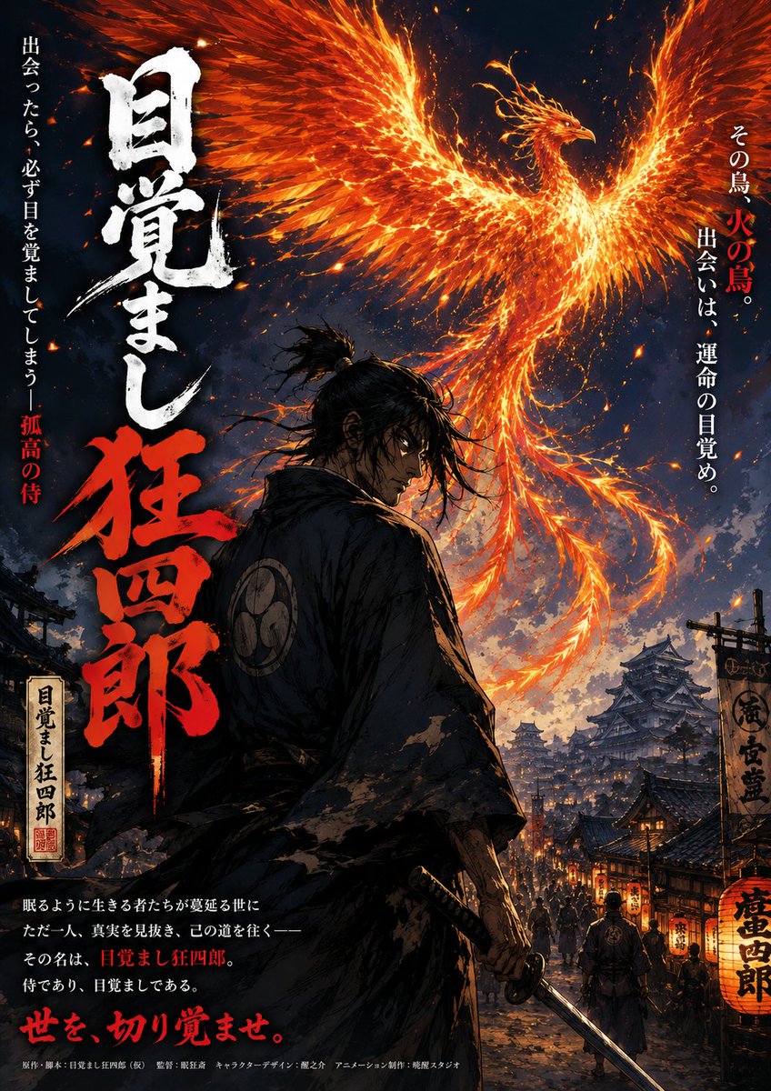 Fire Phoenix Samurai Poster