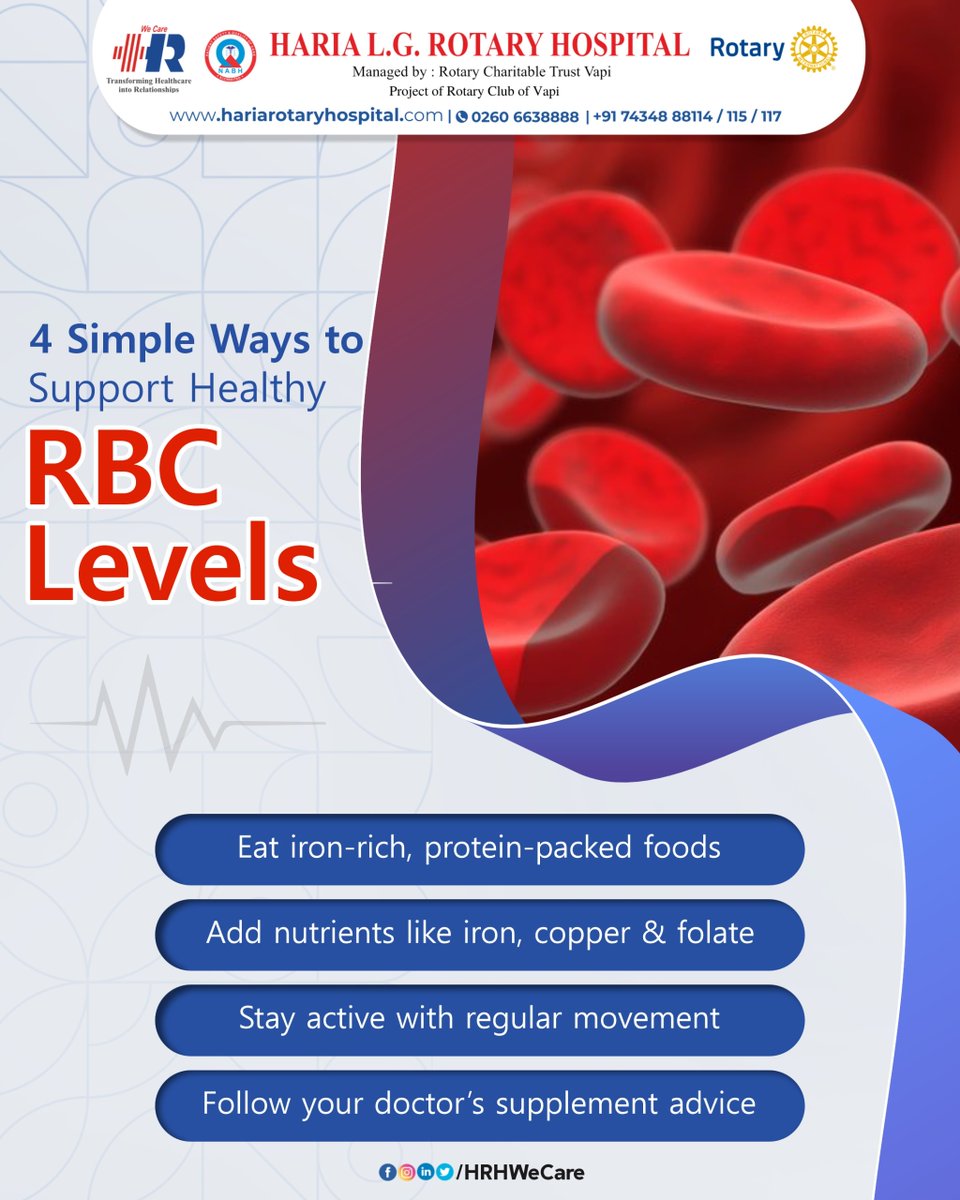 hrhwecare's tweet photo. Healthy RBC levels start with simple daily habits ❤️
Eat nutritious foods, stay active, and follow the right care to support better overall health ✨

#HealthyLiving #RBCHealth #WellnessTips #HRHWeCare https://t.co/KZe0SU250L