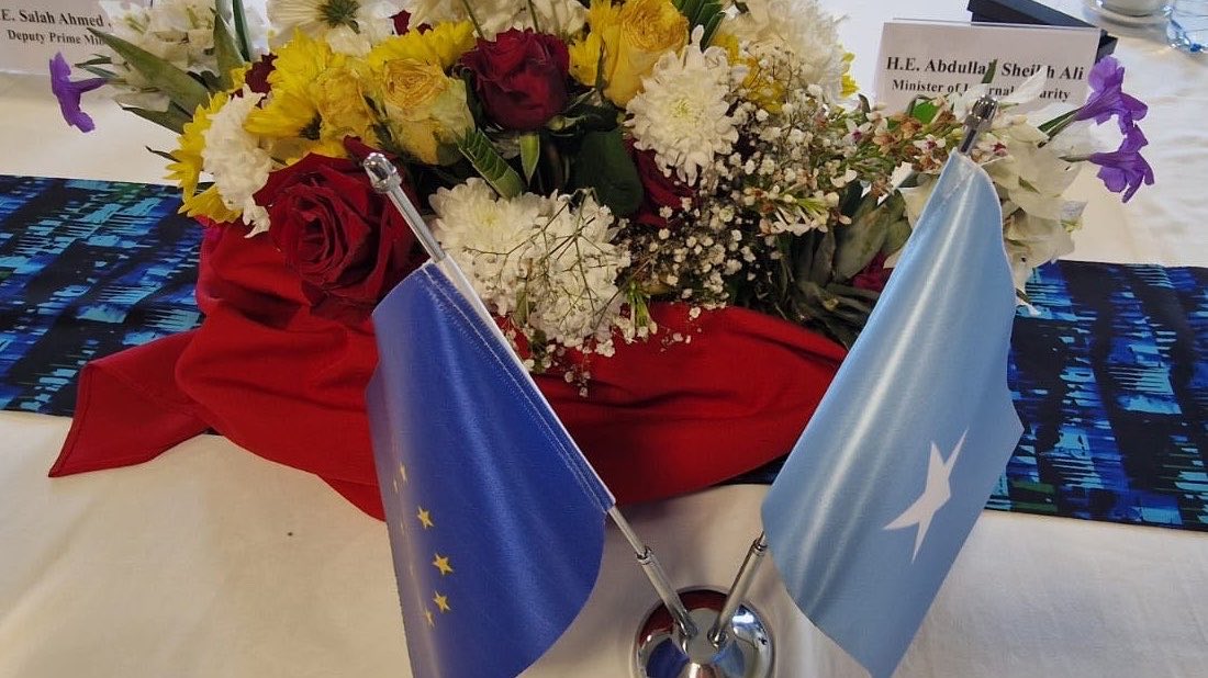 Ijabril's tweet photo. Somalia–EU Political Dialogue held in Mogadishu under the framework of the Samoa Agreement marks an important milestone in a partnership built on trust, shared priorities and mutual respect, reaffirming a longstanding partnership & our joint commitment to advancing peace &securty

strengthening democratic governance, supporting institutional development and accelerating inclusive economic transformation. 

Over the years, the European Union has remained a steadfast partner in #Somalia’s transitional, peace-building and state-building processes, contributing to security sector reform, governance support, institutional capacity-building and development initiatives that continue to strengthen resilience and stability across the country. #EU_in_Somalia #EU