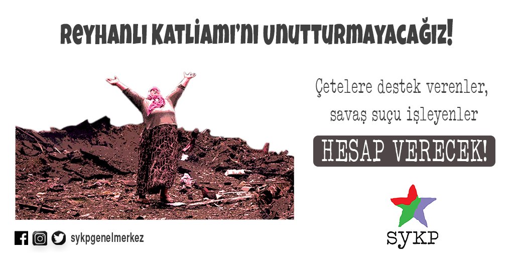 HataySykp's tweet photo. Reyhanlı katliamının üzerinden 13 yıl geçti. 11 Mayıs 2013 tarihinde gerçekleşen katliamda 53 insan hayatını kaybetti, onlarca insan yaralandı. Katliamın gerçek failleri ve azmettiricileri hâlâ ortaya çıkarılmadı...

UNUTMADIK!
UNUTTURMAYACAĞIZ!
#reyhanlıkatliamı https://t.co/vITTTVj2Rw