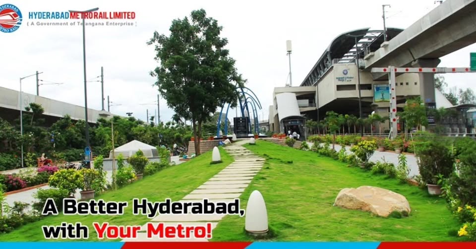 HMRLHydmetro's tweet photo. The revamp of urban spaces in Hyderabad city in the vicinity of metro stations is a symbolic contribution of the Hyderabad Metro Rail project.

Development of greenery, landscaping, and other works mark the urban rejuvenation efforts by your metro.

#HMRL #HMR #HyderabadMetro #UrbanRejuvenation