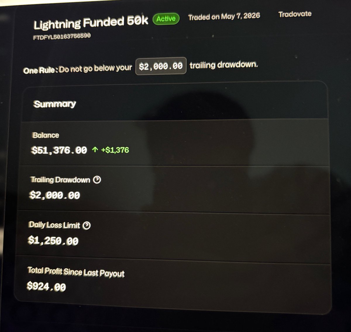 Gaurang_trades's tweet photo. Started from 0. Documenting my futures trading journey with 100% transparency on X. 📈

Tradeify 50K S2F: +$1,376 Lucid 50K Flex: +$1,257

No fake gurus. Just real trades, psychology &amp; consistency. ⚔️

#FuturesTrading #GC #Gold #DayTrading  #TradingJourney 
#Trump #BTCUSD https://t.co/6AgQ4GFgF7