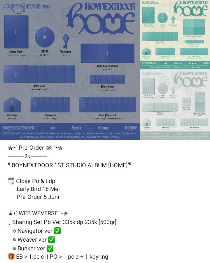 krustytrust's tweet photo. ✮⋆˙ Pre-Order 🇰🇷 ˙⋆✮
────୨ৎ────
^᪲᪲᪲ BOYNEXTDOOR 1ST STUDIO ALBUM [HOME] ^᪲᪲᪲

Price in pict

⏫ Berat naik → harga ikut naik (sebaliknya)
✅ Cicilan sampai close PO
✅ Bersih INA
✅ Ada GO
❌ Pack &amp; Adm Oren
📍 Yogyakarta

#1dbuy #1dsell #home #boynextdoor https://t.co/CZhGpRZsHY