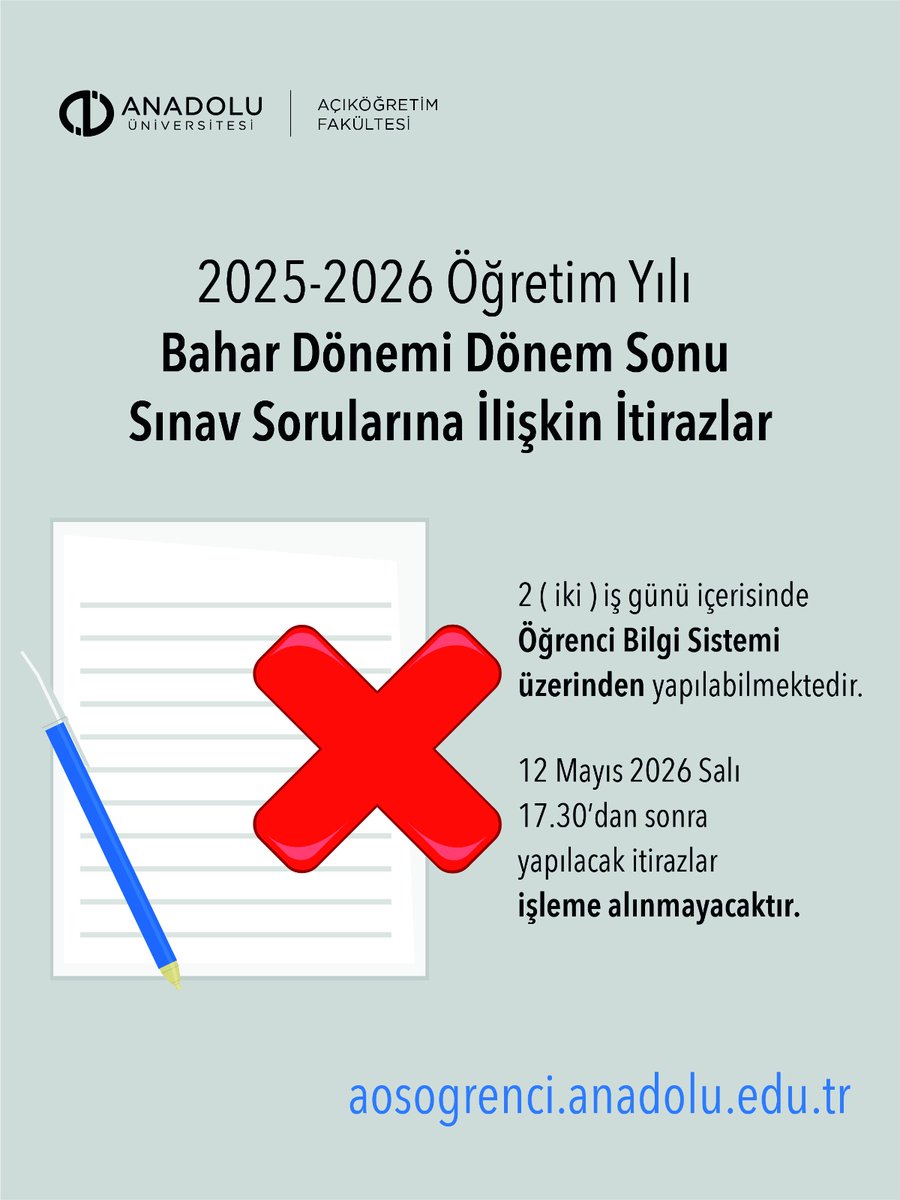 Anadolu Üniversitesi Açıköğretim Fakültesi tweet media