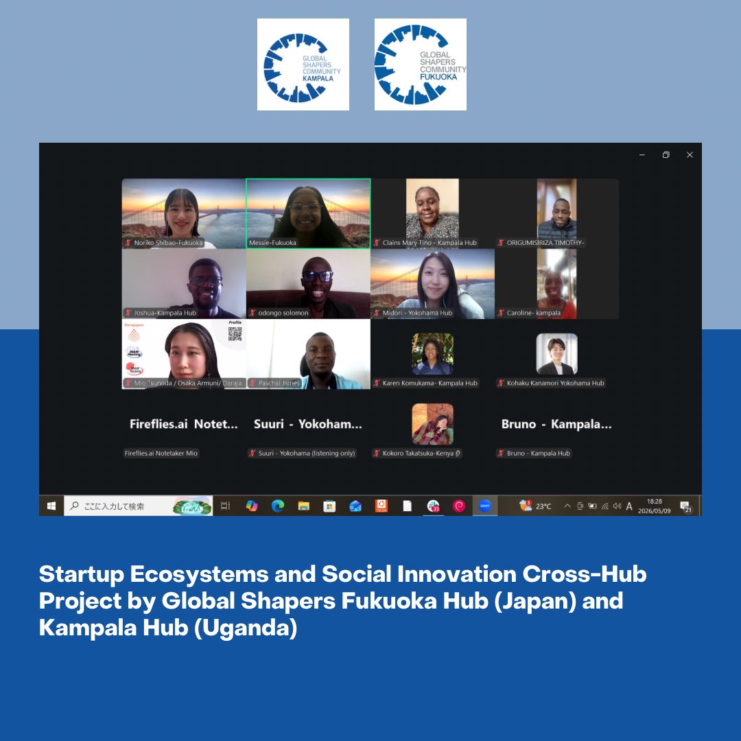 gsckampalahub's tweet photo. Excited to share that we successfully held the first online meet-up for a cross-hub project between the Global Shapers Community hubs in Fukuoka (Japan) and Kampala (Uganda) on Saturday, 9th May.

#globalshapers #startups https://t.co/v6uuMOGlZ4