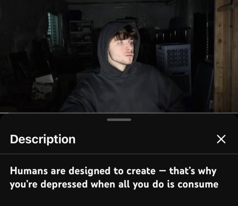 buildwithsid's tweet photo. consume less create more. https://t.co/NkX12GY2No