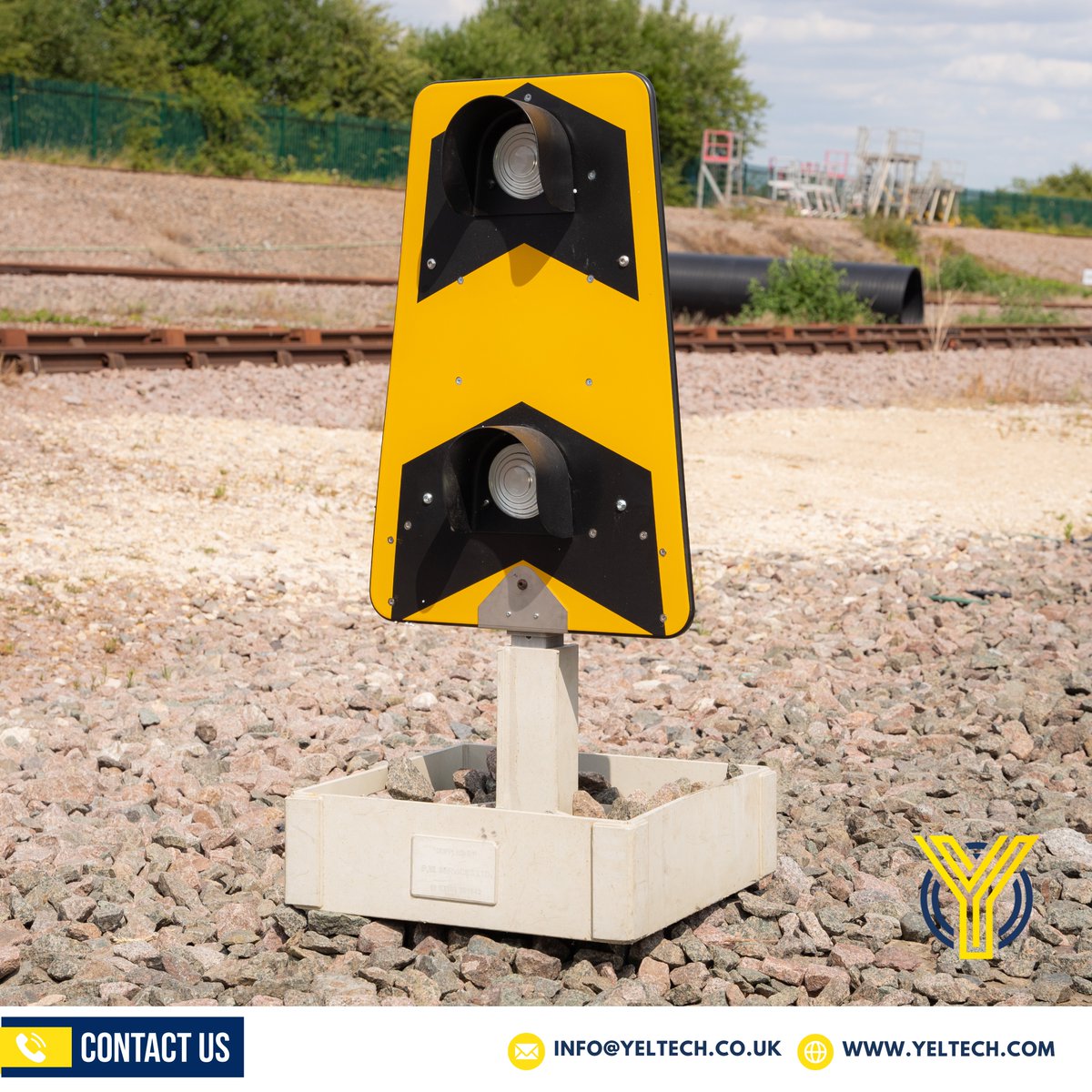 Yeltechltd's tweet photo. Improve trackside safety with smarter warning systems.

Yeltech’s Emergency Warning Board (EWB) delivers high-visibility LED alerts and real-time updates to help teams respond faster and operate safely.

✔ Instant alerts
✔ 14+ days operation
✔ Network Rail–approved https://t.co/tdCUXdkkQ0