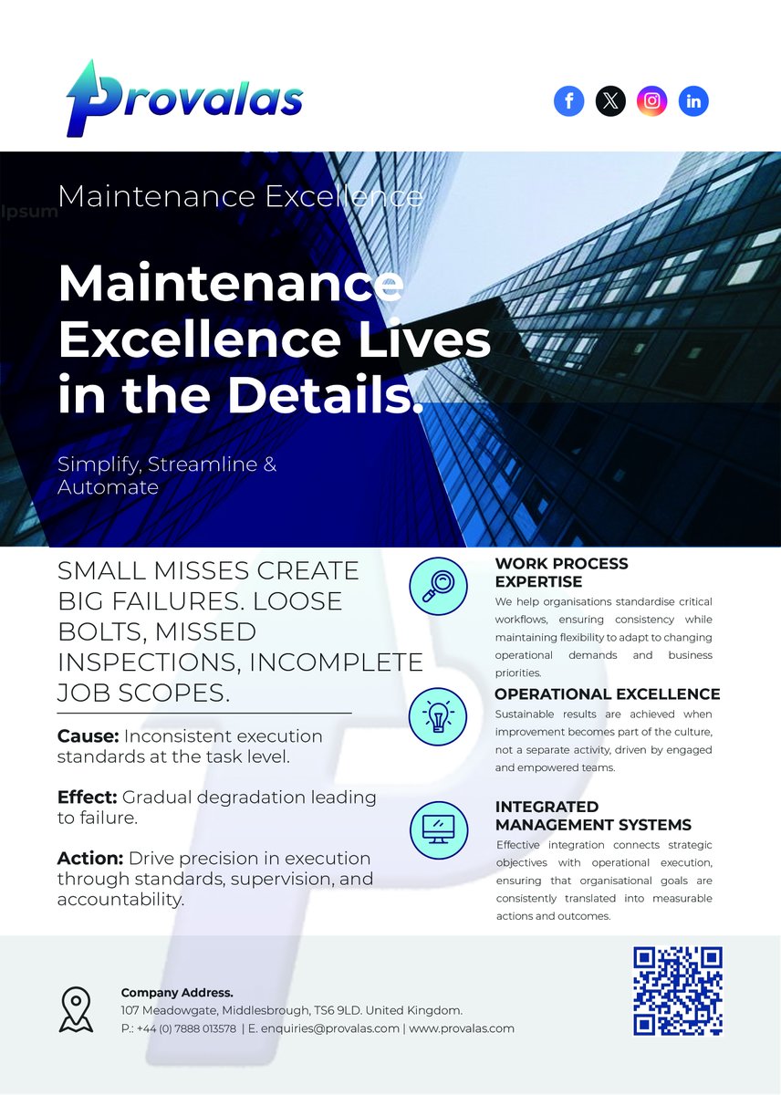 provalas's tweet photo. Maintenance Excellence Lives in the Details.

Small misses create big failures.

Loose bolts, missed inspections, incomplete job scopes - these are the early warnings.

#AttentionToDetail
#MaintenanceExcellence
#QualityExecution
#Reliability
#OperationalDiscipline https://t.co/HvyWXVOwK7