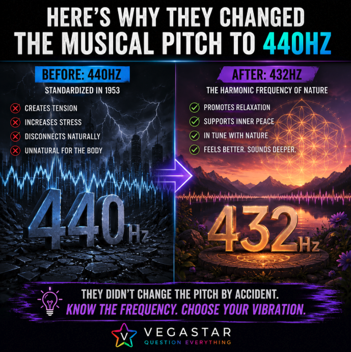 vegastarr's tweet photo. This Is Why They Changed The Musical Pitch
From 432Hz To 440Hz. 🎶✨👁️

Same Medium.
Different Frequency.

440Hz Creates Chaos. 🤯
432Hz Forms Harmony. 😇

Frequency Changes Structure. ⚡️

Tune Your Resonance 👇
https://t.co/wZoZcImCvo https://t.co/KyvBOL5HMr