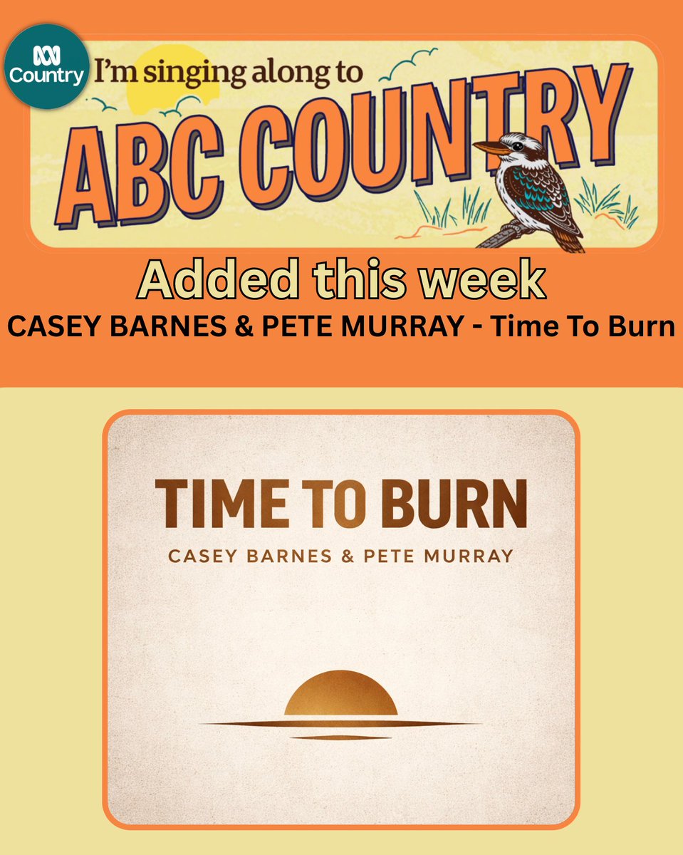 Casey_Barnes's tweet photo. Huge thanks to @ABCCountry for adding the brand new single ‘Time To Burn’ featuring my good mate Pete Murray which is out everywhere now! https://t.co/u7tqHTDU3y