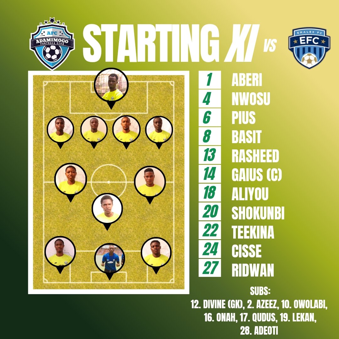alo_prophet's tweet photo. @theNNLO MW6 Starting XI vs EMALEX FC 

NWOSU, RASHEED, BASIT are back in the starting eleven while LEKAN back in the squad

#AloBoys #AFC #NLO26 https://t.co/ssuB8wWAPX