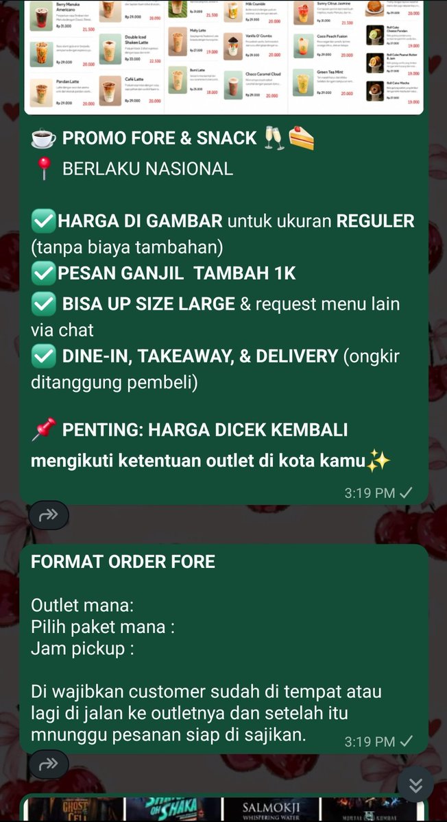 988juta's tweet photo. Ready tiap hari jasdor fore

✅ HARGA di gambar utk ukuran REGULER (tanpa biaya tambahan)
✅ PESAN GANJIL TAMBAH 1K
✅ SIZE LARGE +5K/MENU / request menu lain via chat
✅ DINE-IN, TAKEAWAY, &amp; DELIVERY (ongkir ditanggung pembeli)
tanya ke WA yaww💖
🖇️https://t.co/Av39pX90KA https://t.co/i8SIS1RMWU