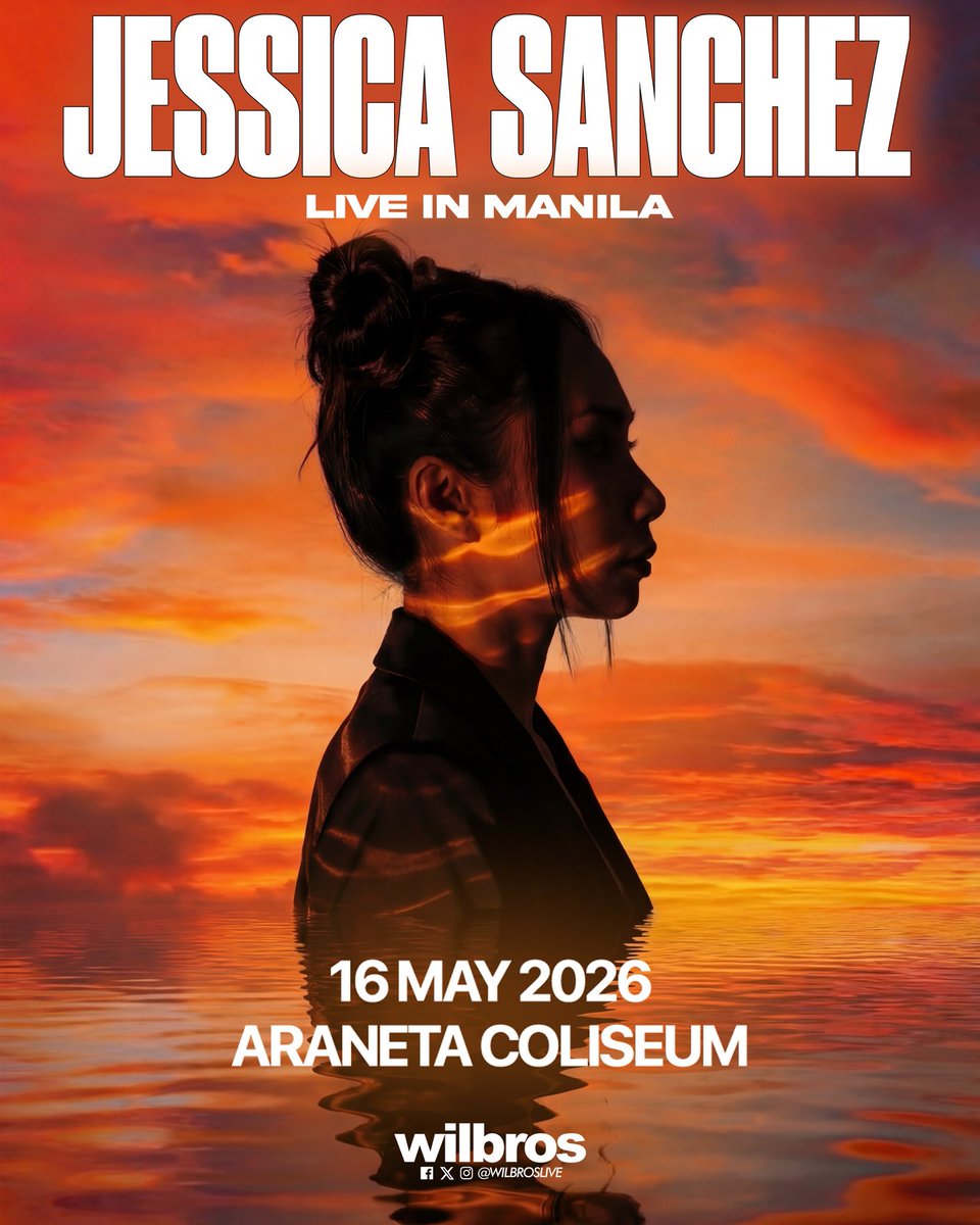 dday_ph's tweet photo. 5 days to go!
JESSICA SANCHEZ
LIVE IN MANILA 2026
🗓️May 16, 2026
📍Araneta Coliseum
🎟️TicketNet
https://t.co/qVeHUf24Nh
Presented by @wilbroslive
#JessicaSanchez #AGT #WilbrosLive
#GaryValenciano #RegineVelasquez #MartinNievera #DarrenEspanto #Morissette #JamesReid #ViceGanda https://t.co/8DNufZZG3B