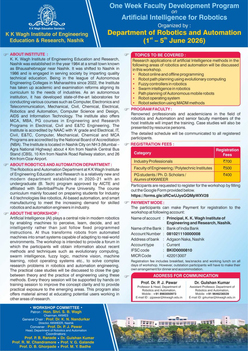 K. K. Wagh Institute tweet media