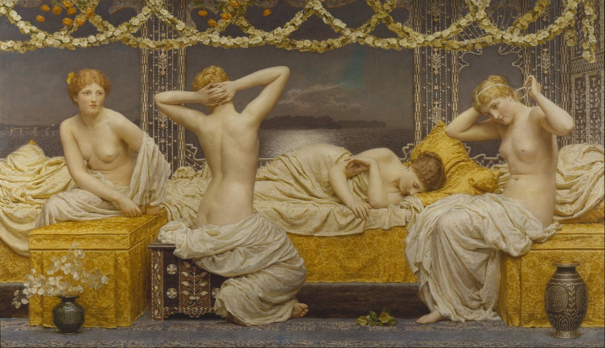 A Summer Night by Albert Joseph Moore, c.1887 https://t.co/ZM5JPNdbeS