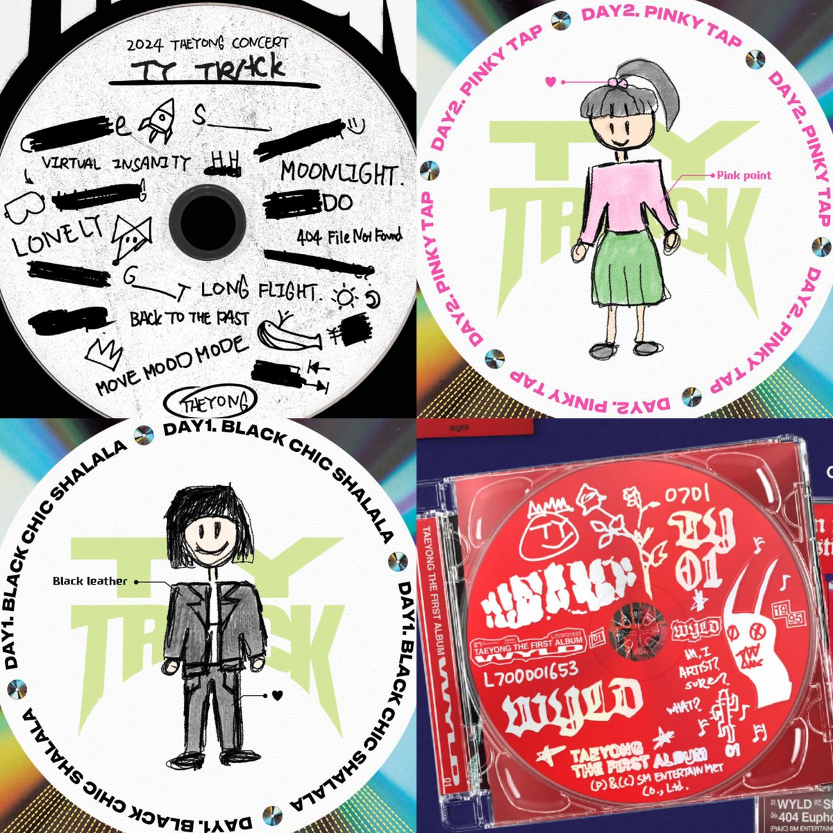 Drawings by Taeyong for his solo activities👨🏻‍🎨🌹👏🏻