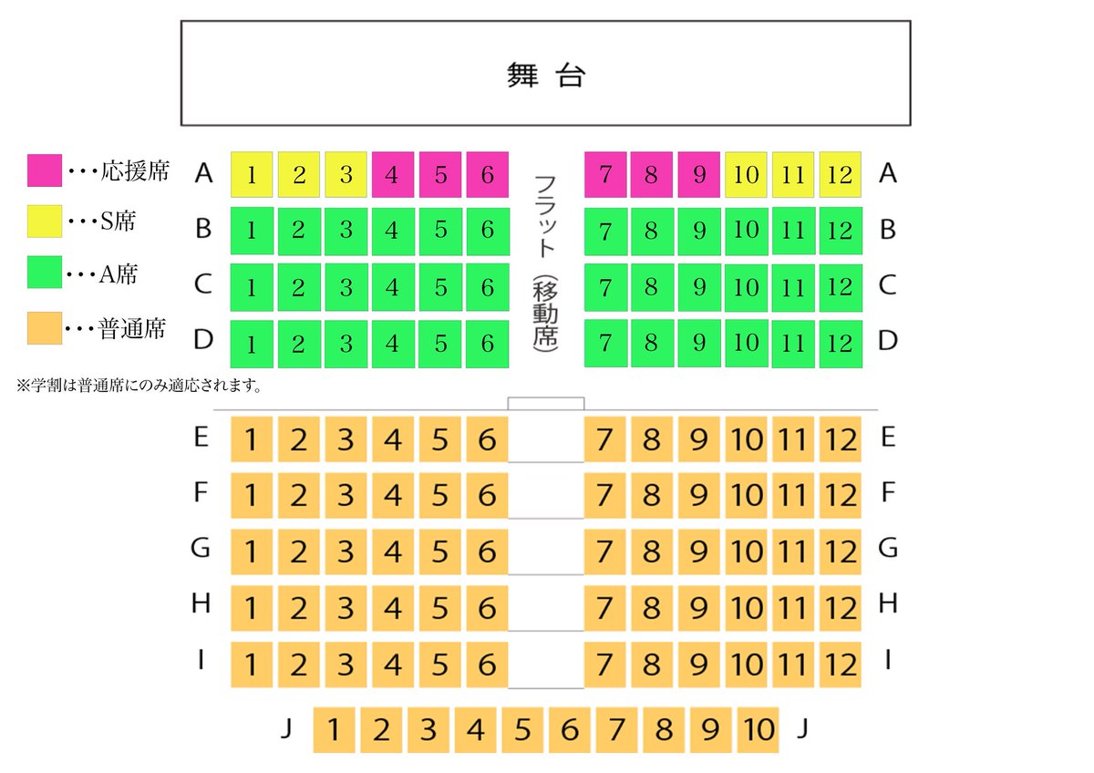 kimi_e10's tweet photo. 【座席に関するご案内】
本公演は全席自由席です。発券いただいた際に、席番号が記載されていますが、その席に座っていただかなくても構いません。
応援席ご購入のお客様のチケットにも、A-1〜6までの番号が記載されており、混乱を招いておりますが、こちらの番号は入場順だと思っておいてください！ https://t.co/GMaDlUxMLn
