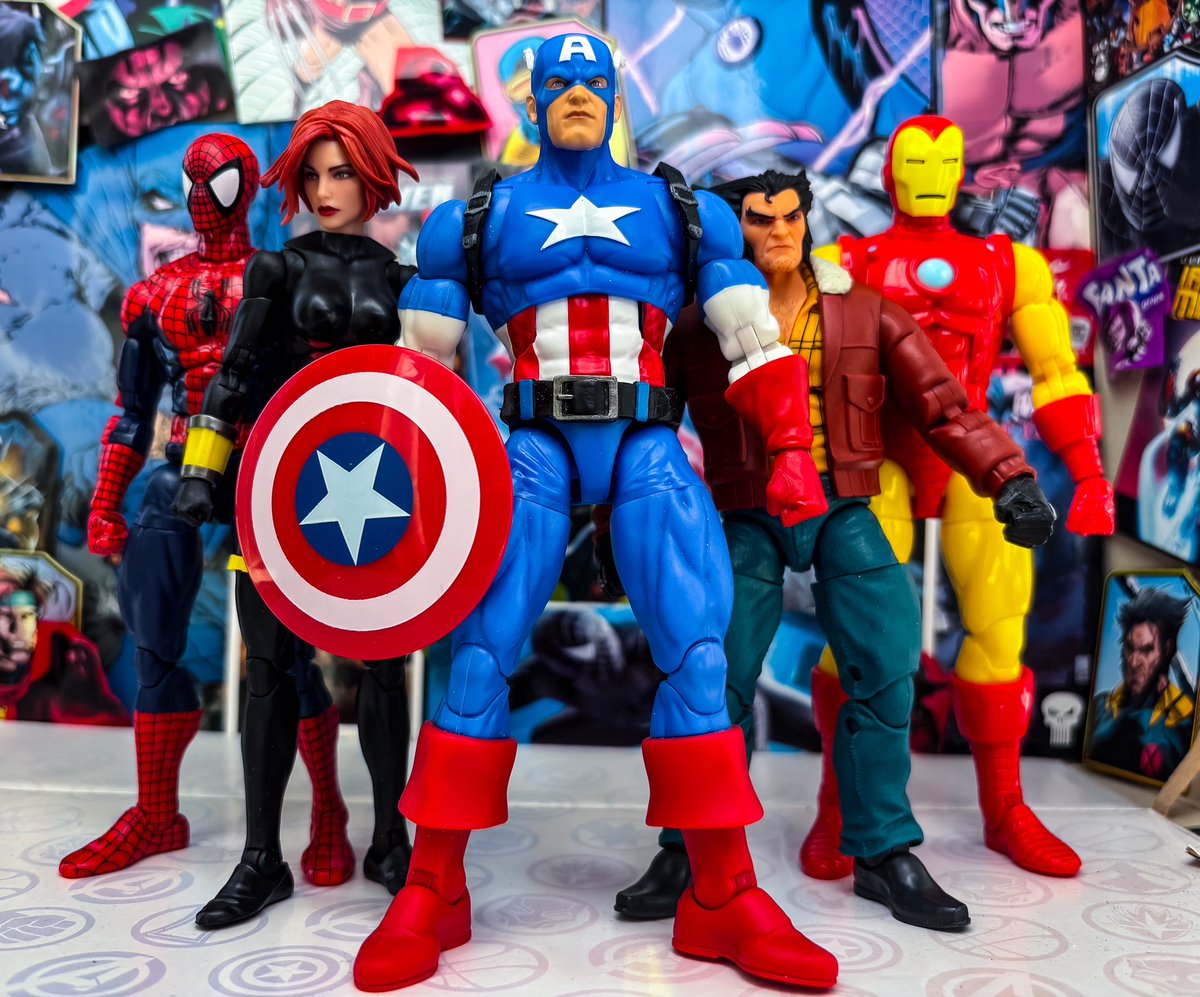 トイビズ版マーベルレジェンドアイコンズ・キャプテンアメリカ&スパイダーマン キャプテンアメリカ #ウルヴァリン #ブラックウィドウ #スパイダーマン