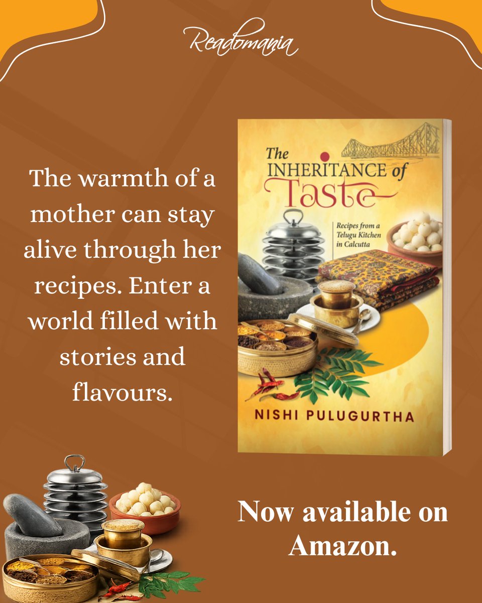 IamReadomania's tweet photo. Welcome to an Andhra Kitchen in Kolkata. The Inheritance of Taste by @nishipulu is a tribute to motherhood, memory, and the quiet ways love stays with us through food.
https://t.co/7L7DNnSu2X
#Readomania https://t.co/QLG2KcRdIT