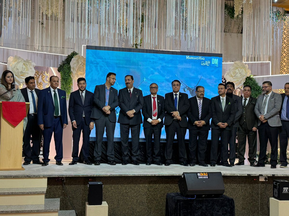 AmjadMalik786's tweet photo. heartening to attend DM News event to celebrate Maarka e Haq by Dr Malik, incl Chairman BoG OPF Syed Qamar Raza, MNA Ehsan Bajwa, Consul General , MP Afzal Khan lauded the civil/Military leadership for defending PK with a strong offensive through Operation Bunyan ul Marsoos. 1/2 https://t.co/fL6bOqNy1q