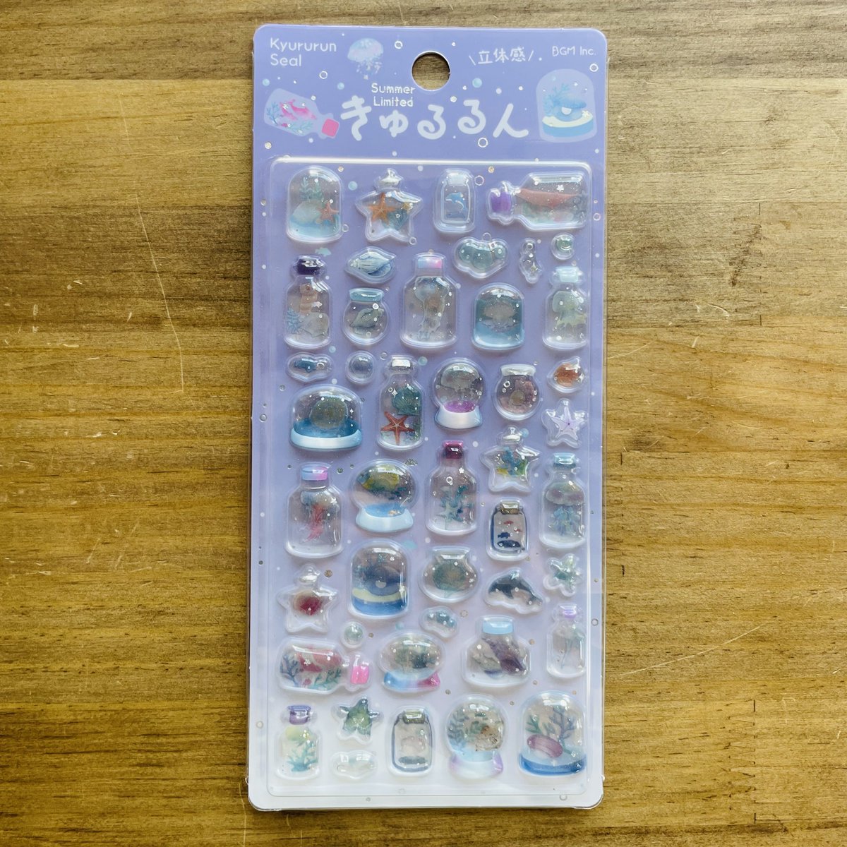 bungutentabby's tweet photo. 夏の新作入荷しました。海の欠片を瓶につめた、きゅるるんシールです。 https://t.co/z7MRKzJ9EQ