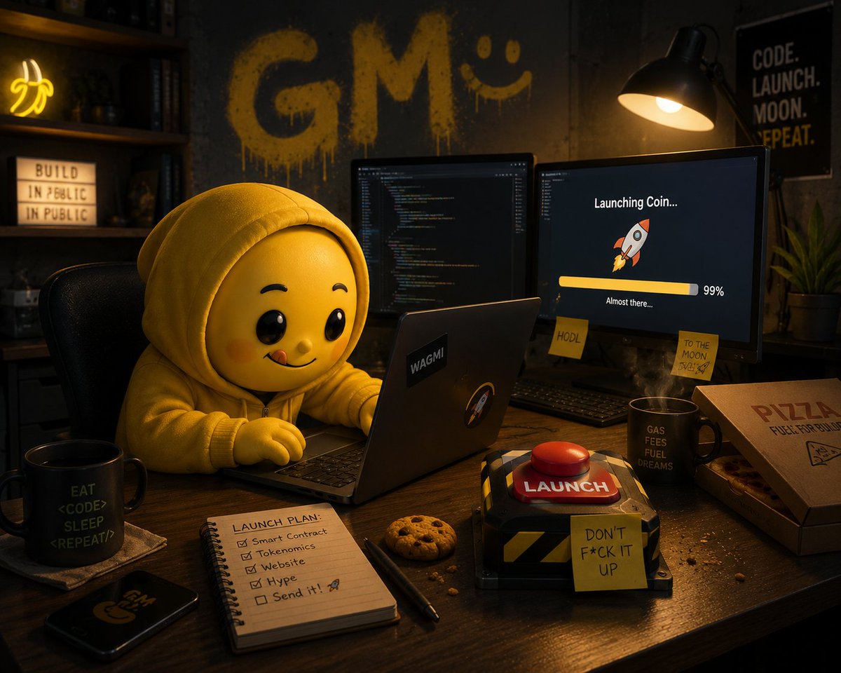 MoonPieFun's tweet photo. gm! happy new week moonpeeps 🌝

some people start the week with meetings.
some start the week trying to launch the next cult meme coin 😭🚀

stay creative. stay degen. go build something.
👉 https://t.co/XD6NfoZN8a https://t.co/UjReGioKK0