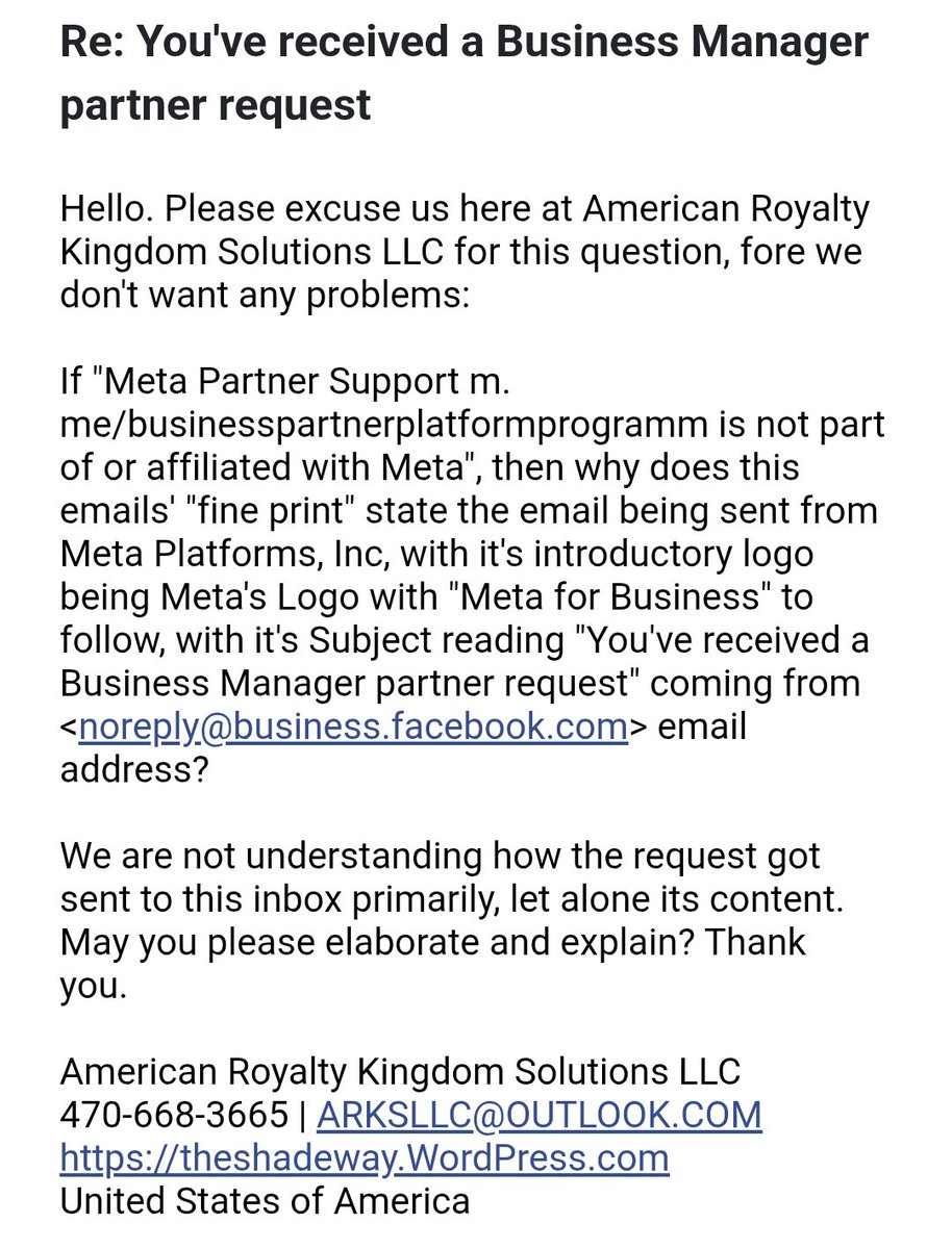 BShade891's tweet photo. @CISAgov, recieved an email to my Business's email address, marketed/advertised recently via meta platforms(i.e Facebook, Instagram) as well as LinkedIn. The image attached content is for you @Meta directly. Please find a way to respond appropriately, respectively.  Thank you. https://t.co/auIWxHfdgo