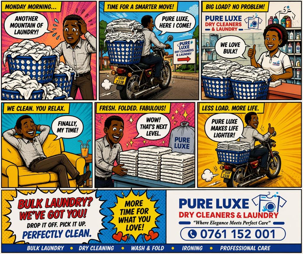 Pureluxedry_ug's tweet photo. @mkainerugaba Laundry piling up? 🧺😅 We LOVE bulk!

From mountain → fresh, folded, flawless ✨

@Pureluxedry_ug Dry Cleaners &amp; Laundry

📍Gulu City
Visit us or DM
#BulkLaundry #PureLuxe #Gulu #RollsRoyce https://t.co/hbuAvUXP9O
