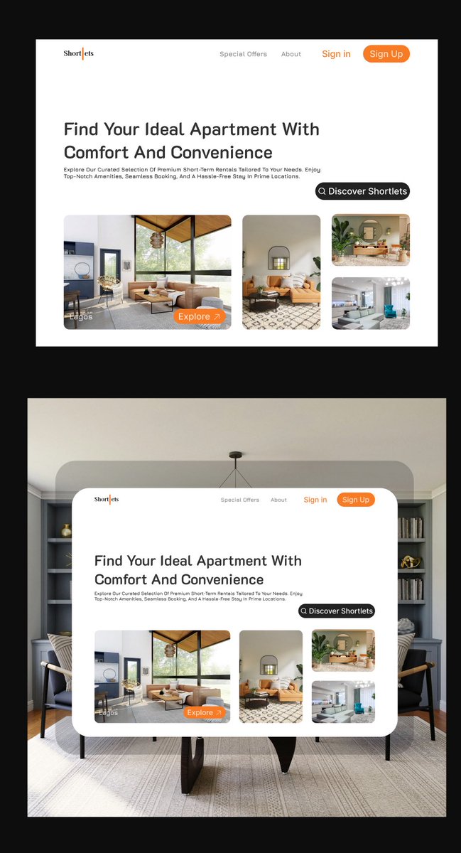 Aiwanfo_Faith's tweet photo. Happy Monday✨

I’m Faithful, a growing UI/UX designer passionate about creating clean, modern, and user-friendly digital experiences.

Here’s a landing page concept I designed for a shortlet/apartment booking platform🏡

Open to connections,feedback, and within the design space. https://t.co/yFsAYqTfYj