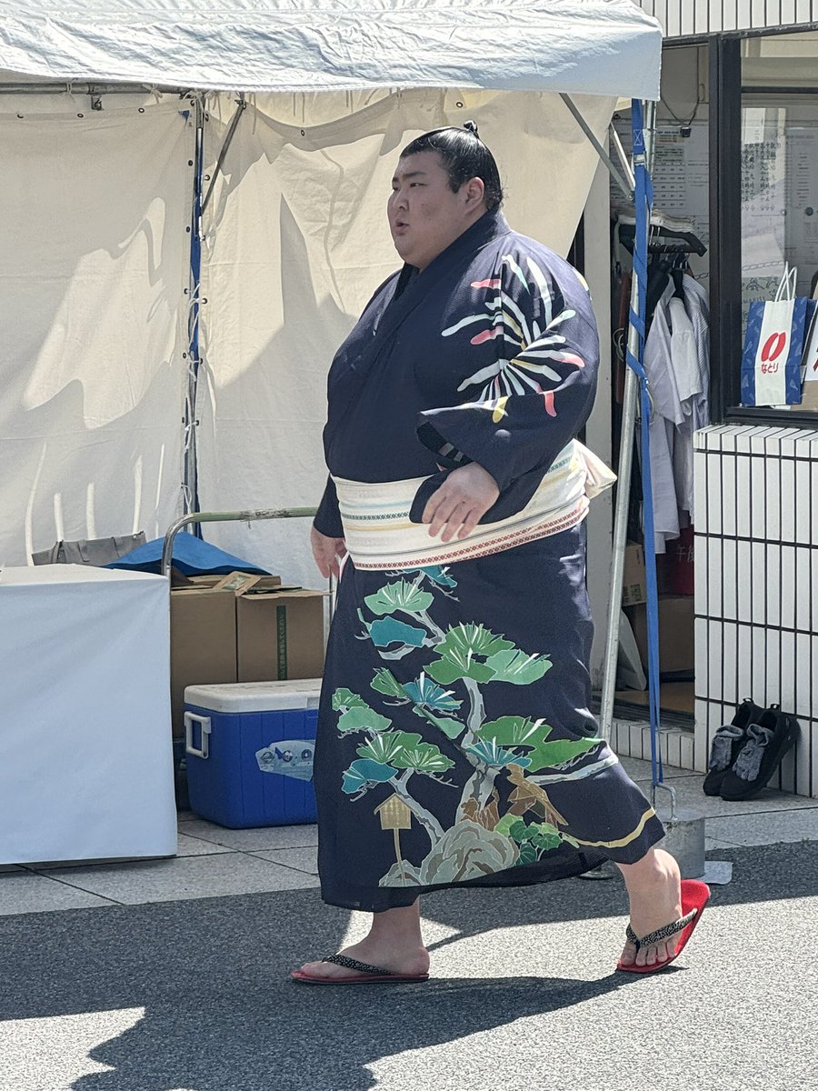 shiba_sumo's tweet photo. あたみんの染め抜きに熱海プリンいるー！！😆🍮

#sumo #熱海富士 #熱海プリン https://t.co/G67NdqnkFD