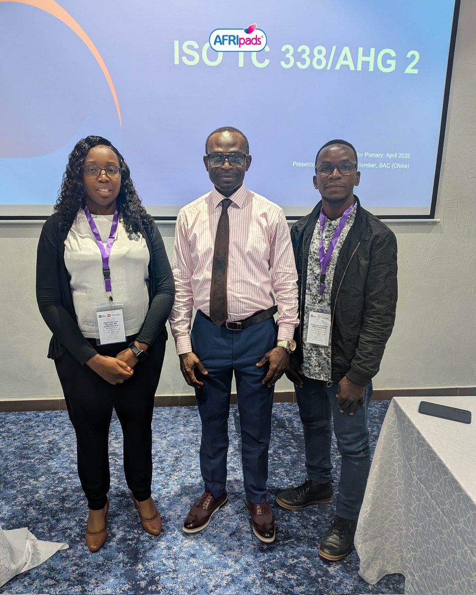 AFRIpads's tweet photo. From April 20th to the 24th, we joined delegates from across Africa, Europe, and Asia in Accra, Ghana, for the ISO TC 338 Technical Committee meeting.

Hosted by the Ghana Standards Authority, we spent the week discussing the future of global standards for menstrual products. High-quality standards mean safer products for everyone, everywhere.

Swipe to see highlights from our sessions at The Palms by Eagle Hotel.

#AFRIpadsInclusive 
#AFRIpadsSustainableFlows #AFRIpadsInclusive