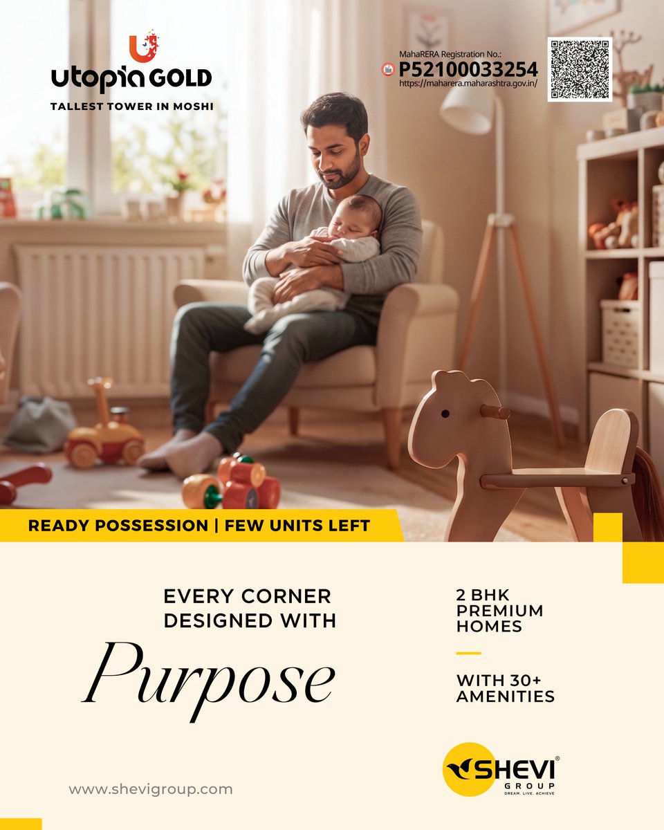 shevigroup's tweet photo. Some homes are built…
Others are felt.

At Utopia Gold, every corner is designed with purpose,
so your life fits in beautifully, effortlessly.

🌐 https://t.co/TL9yatoyhy

#UtopiaGold #SheviGroup #YourNestInMoshisFinest #PurposefulLiving #2BHKHomes #MoshiHomes #FamilyFirst https://t.co/KOmdiKnGTL