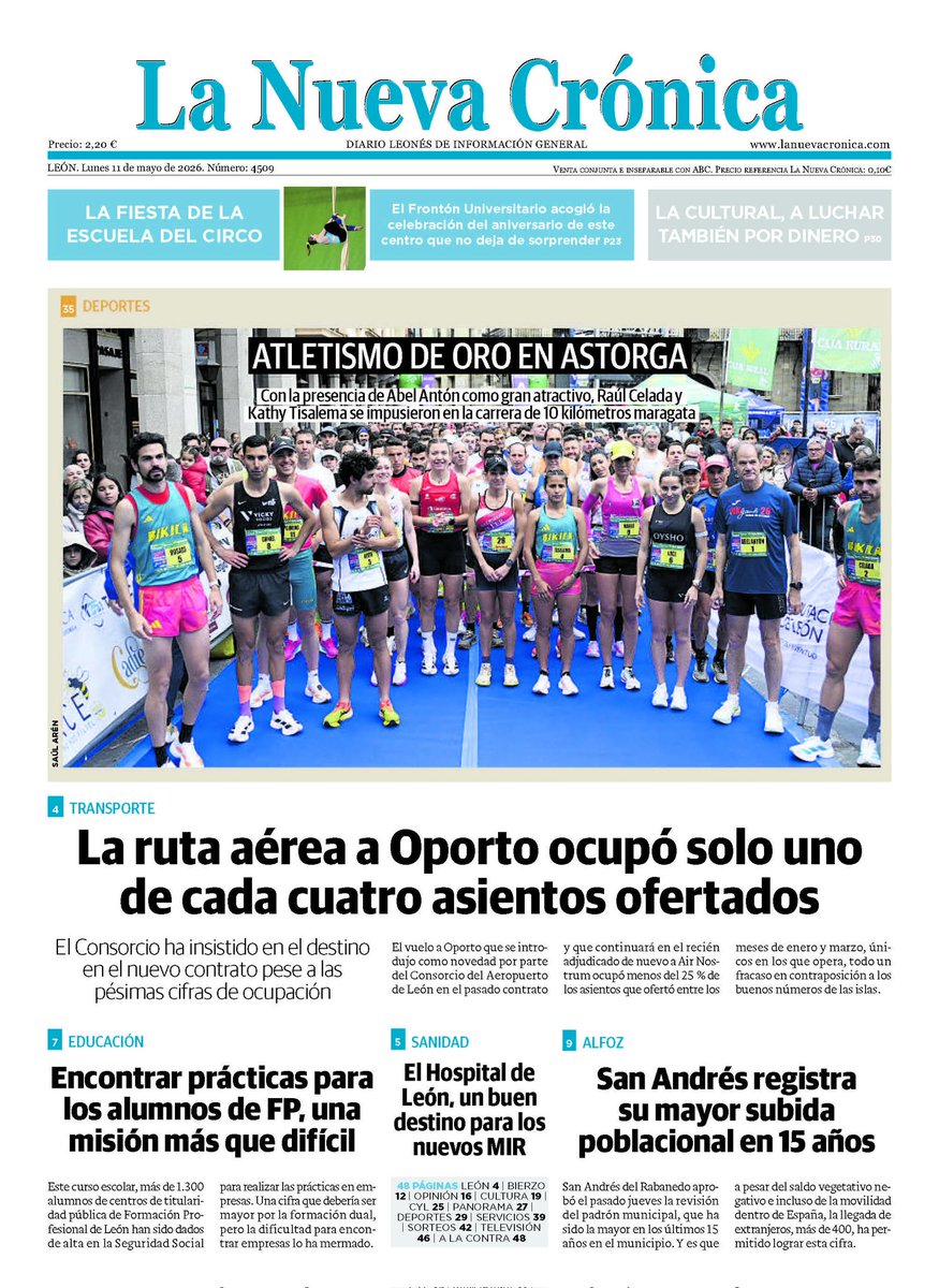LNCleon's tweet photo. ¡Buenos días #Leonesp! Esta es nuestra portada de hoy.

🗞📲 Toda la información de la provincia en tu kiosco y en https://t.co/Z7NLUtJ38i https://t.co/xrMPciQ1UO