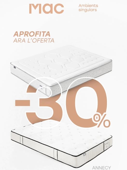 Florimueble's tweet photo. 30% de descuento en nuestros modelos Annecy &amp; Zematt, aprovecha está oportunidad!
#colchones 
#Mac #Ambientssingulars
#Florimoble 
muebles - descanso - decoración 
💰 Financiación Gratuita 
🚛 Transporte y Montaje
📍 La Llagosta https://t.co/W7AyuPZfvb