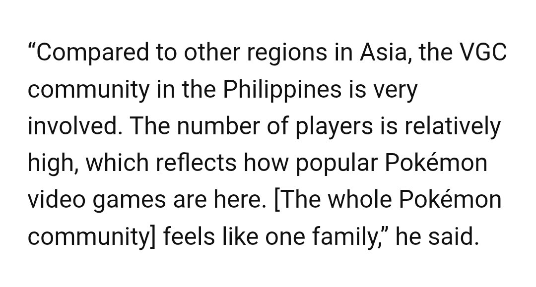 It's nice to see TPC acknowledging the competitive Pokémon community in the Philippines (especially VGC) knowing I had no small part in building it into what it is today