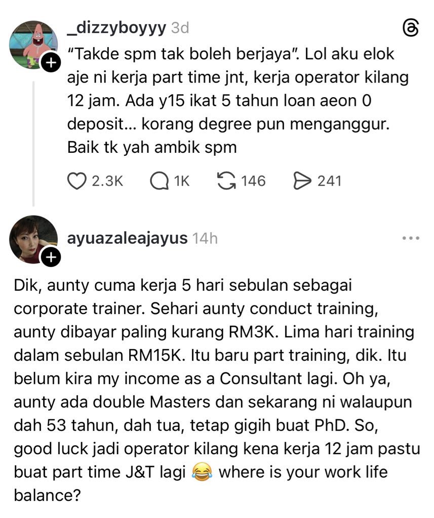 Aunty, jangan bgtau diorg . Kalau tak nanti takde sape nak hantar parcel