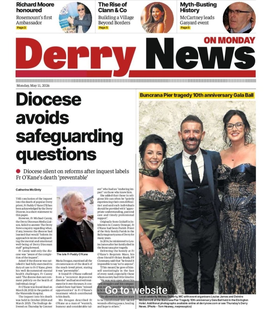 CathMcGin_Tea's tweet photo. Maidin mhaith.  

Here's the front page of The Derry News (@DerryNow).

#NewLookPaper

Read it online: https://t.co/LYNgZtMue2.  

Subscribe: https://t.co/RWAdaStVIL.  

Keep in touch Derry.  

catherinemcginty16@gmail.com. https://t.co/PeMtgyeZyy