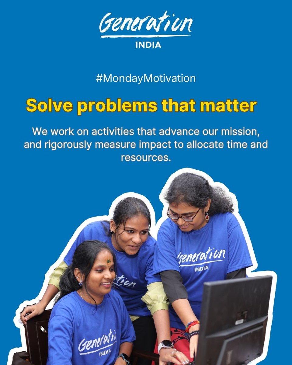 generationindia's tweet photo. At Generation India Foundation, we focus on solutions that create meaningful impact. From identifying industry skill gaps to preparing learners for the workforce, every effort is guided by outcomes that matter: employment, mobility, and long-term growth. https://t.co/tg80UJuASI