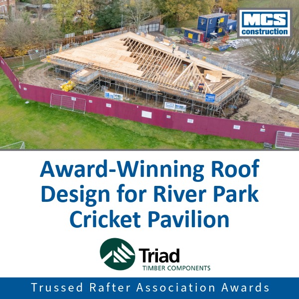 MCS_Construct's tweet photo. Huge congratulations to Triad Timber Components Ltd on their award-winning truss roof design at River Park Cricket Pavilion in Winchester. Read more - https://t.co/FXR7f8a8il

#construction #winchester #winchesterpavilion #designaward #trussedrafterassociation https://t.co/eYbUxAwoe7