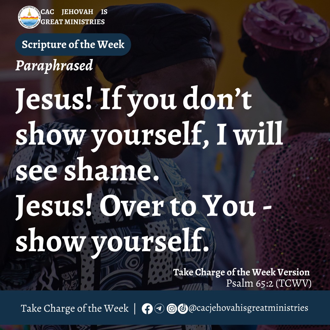cacjigm's tweet photo. Jesus! If you don’t show yourself, I will see shame.
Jesus! Over to You - show yourself.

Instagram: https://t.co/q4dY0mhUyD

Facebook: https://t.co/KLTQAEHpHS

#cacjehovahisgreatministries
#takechargeoftheweek
#scriptureoftheweek
#pastortimmy https://t.co/bZgBlncRQn