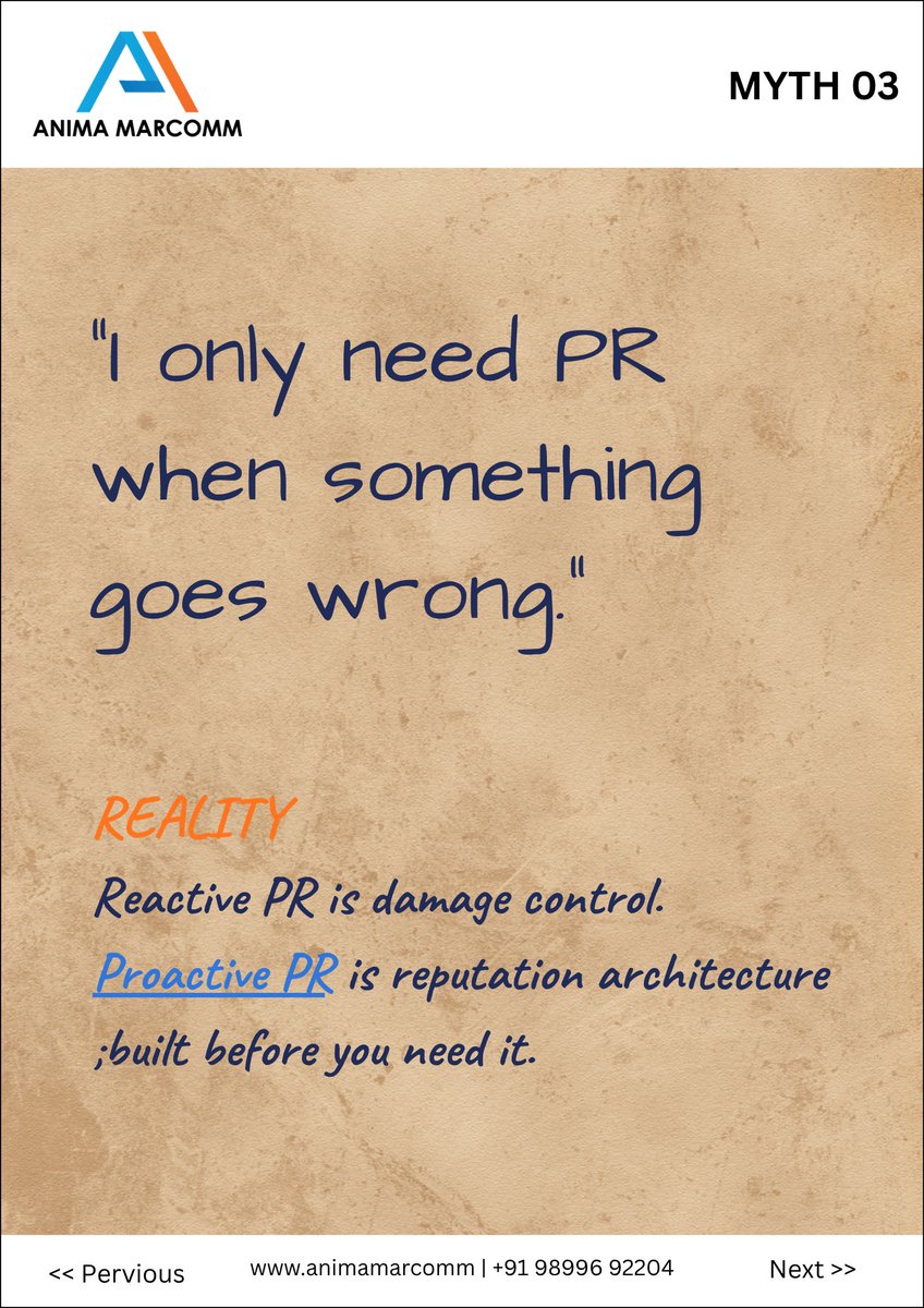 AnimaMarcomm's tweet photo. Spending on PR ≠ Getting results 💸

Most brands waste lakhs due to common myths. 🤯
With Anima Marcomm, focus on PR that actually works. 🚀

#PR #Marketing #BrandGrowth #AnimaMarcomm https://t.co/GmVcAld9lF