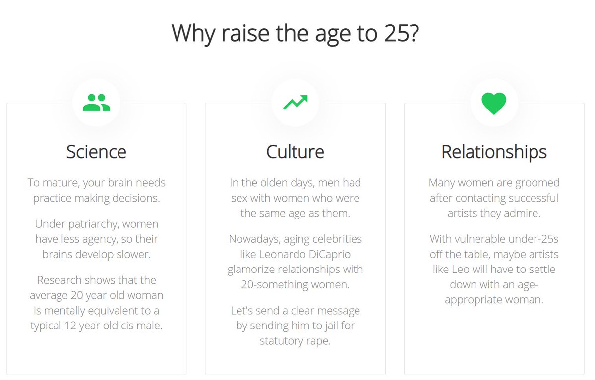 sjretar's tweet photo. @prolifefrenchie thats right! thats why we fight for 25! women can't consent until they are 25 or older. Anything below that is grooming and should be punishable! #FightFor25 #WomenCantConsent https://t.co/DGDRQwD0PV