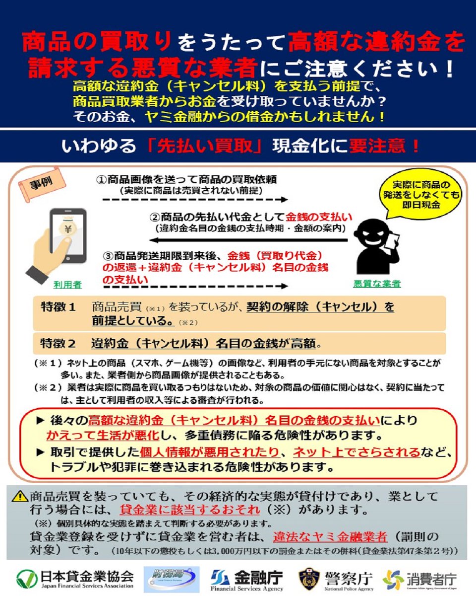 金融庁金融トラブル注意喚起情報 tweet media