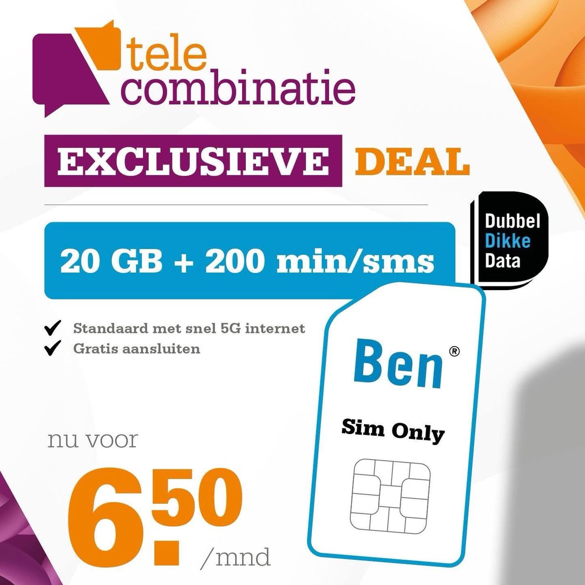 TC_Maas's tweet photo. Dubbel dikke data bij Ben!📶 Nu tijdelijk 20GB voor maar €6,50 per maand. Meer data voor minder. De actie is tijdelijk, dus kom snel langs!⏰ https://t.co/L82Vt53FQJ
 #BenSimOnly #DubbelDikkeData #20GBData#Schijndel#Vught#Best https://t.co/lQaQPwhhBI