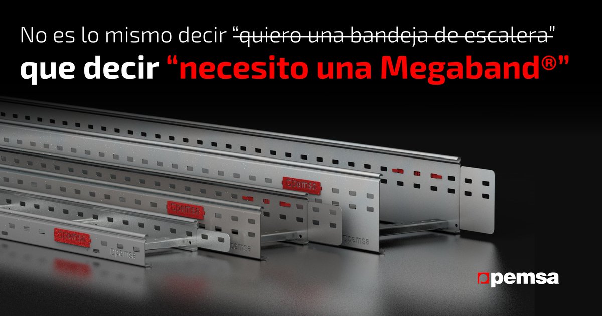 PemsaRejiband's tweet photo. No es lo mismo decir “quiero una bandeja de escalera” que decir “necesito una #Megaband®”. Cuando una solución destaca por su rendimiento y su fiabilidad, deja de ser una alternativa más para convertirse en un estándar.

No es solo una bandeja de escalera es garantía de calidad. https://t.co/sXv4ACjBYZ