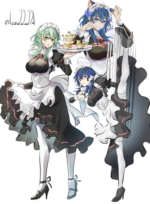 メイド服ベレス 昨日がメイドの日だったとのことなので過去絵と新規絵でメイド服イラストまとめました