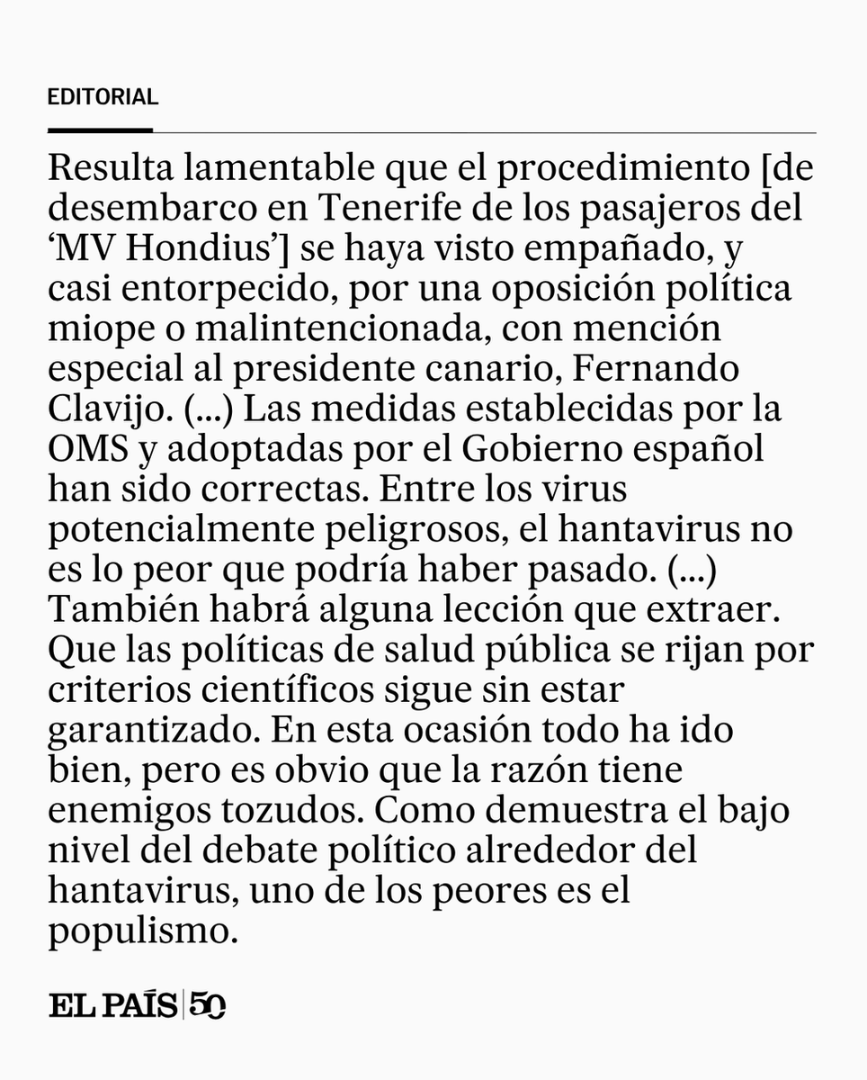 el_pais's tweet photo. Editorial | El populismo perjudica la salud https://t.co/z2n9ENCtCD https://t.co/hhpkiMEFBX