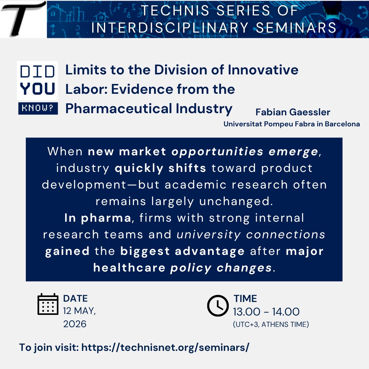 TECHNIS4's tweet photo. 💡 Innovation Tuesdays

📢 Did you know?

Expand your knowledge by joining our webinar tomorrow with Dr. Fabian Gaessler.

🔗 Register here: https://t.co/4phiBqof3r https://t.co/G1SMKzvSYr