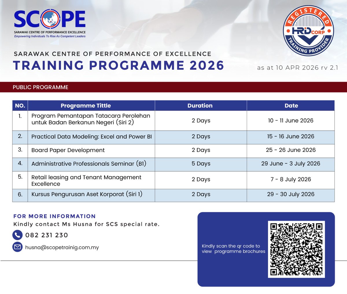 scopekuching's tweet photo. SCOPE Training Programme 2026 🔊

#scopesarawak 
#scopetraining 
#trainingkuching 
#trainingmiri 
#trainingsibu https://t.co/brmzacQRDq
